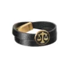 دستبند چرم طرح ترازو عدالت طلای 24 عیار