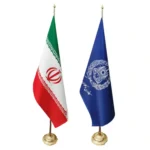 پرچم ایستاده کانون وکلا همراه با درج نام وکیل یا موسسه حقوقی
