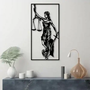 دیوار کوب فلزی مدل فرشته عدالت مستطیلی