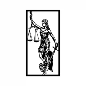 دیوار کوب فلزی مدل فرشته عدالت مستطیلی